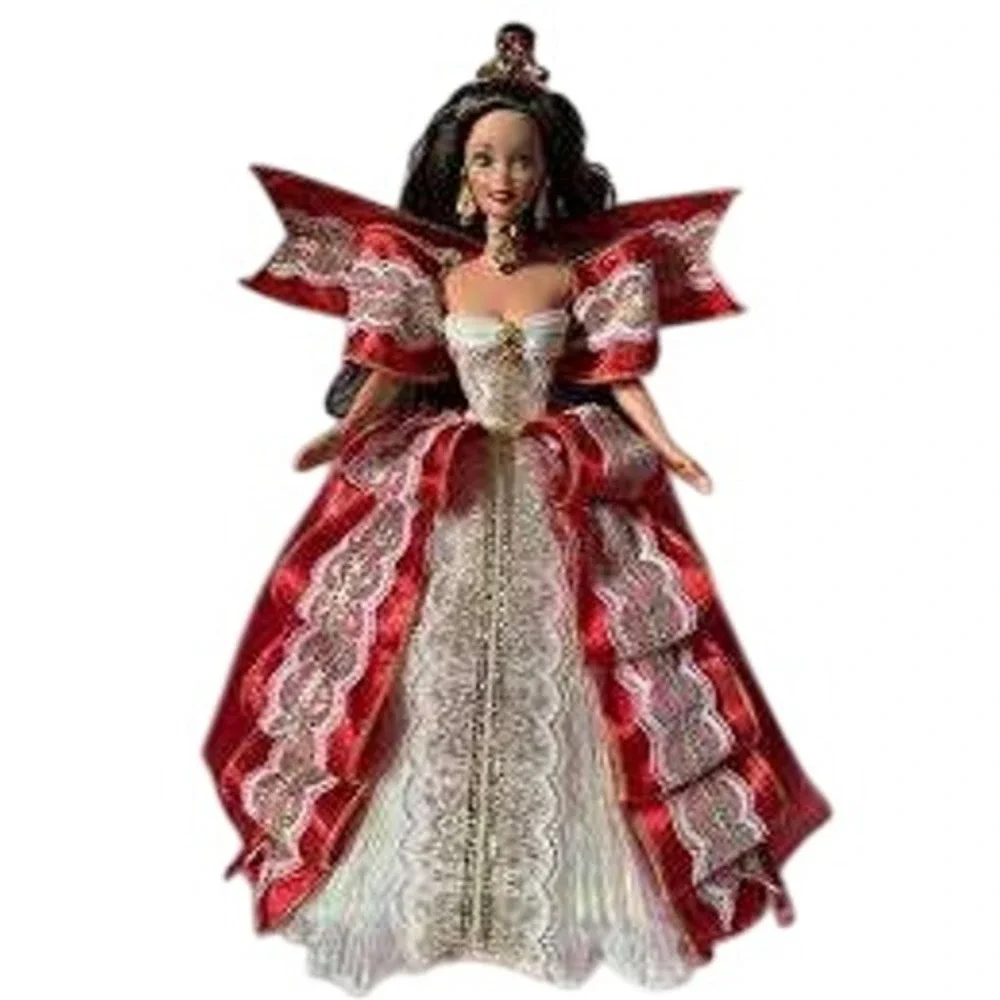 1996 Happy Holidays Barbie Special Edition Red Gown Brunette Mattel 15646 NIB